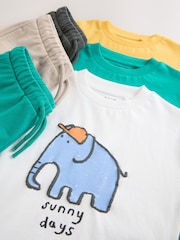 Multi Safari 100% Cotton Short Sleeve T-Shirts & Shorts Set 3 Pack (3mths-7yrs) - Image 8 of 8