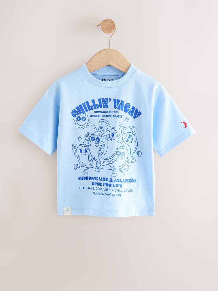 Blue Chilli 100% Cotton Short Sleeve Graphic Print T-Shirt (3mths-8yrs) - Image 1 of 3