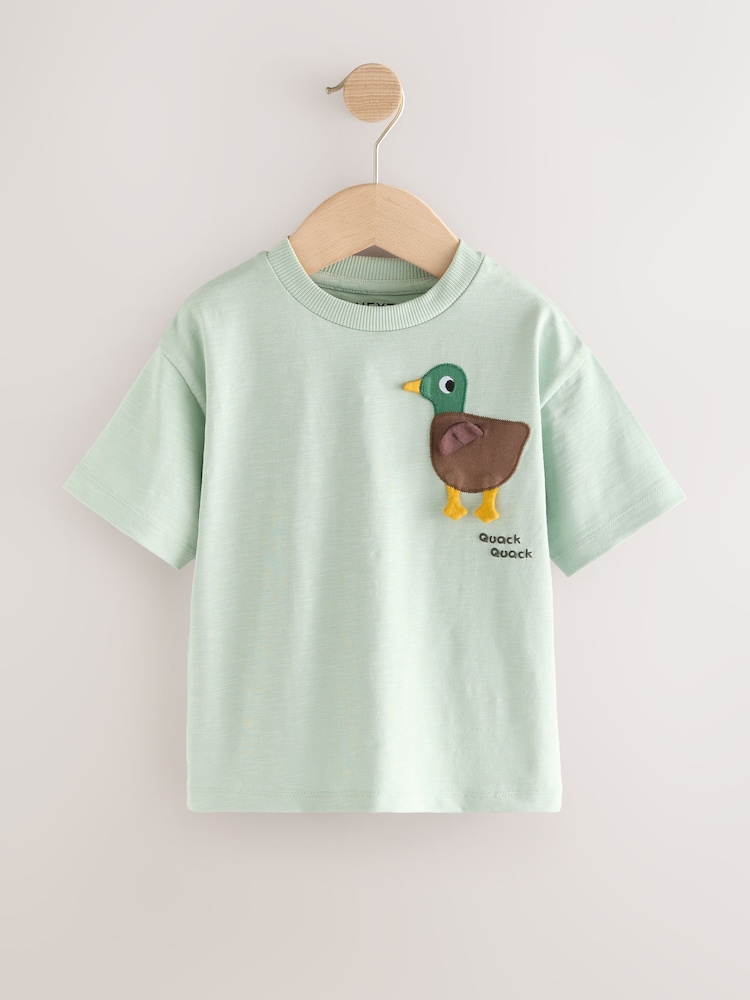 Green Duck Short Sleeve Appliqué T-Shirt (3mths-7yrs) - Image 2 of 5