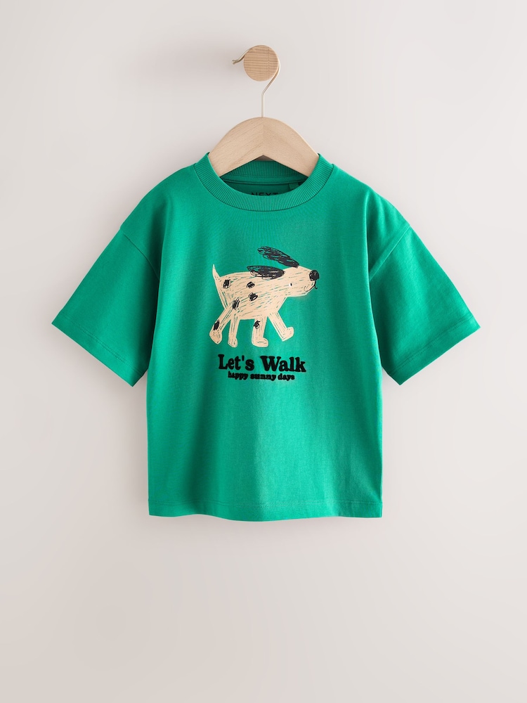 Green 100% Cotton Short Sleeve Graphic Print T-Shirt (3mths-8yrs) - Image 1 of 4