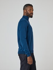 Oliver Sweeney Merino Wool Quarter Zip Jumper - Image 3 of 5