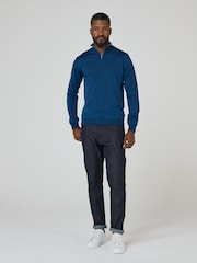 Oliver Sweeney Merino Wool Quarter Zip Jumper - Image 4 of 5