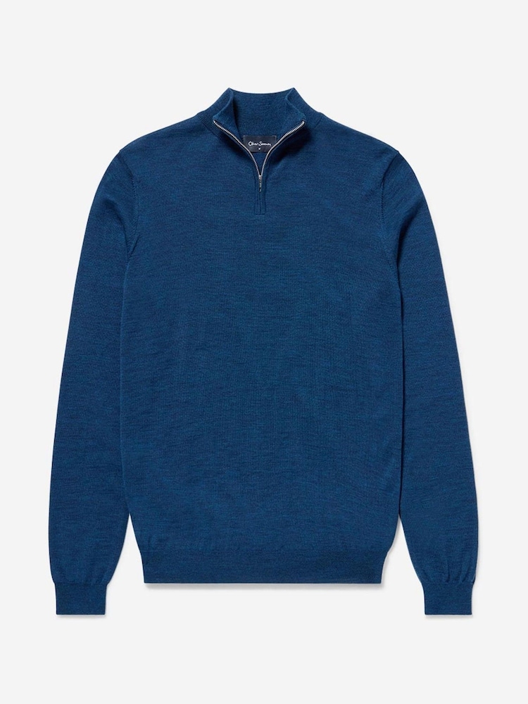Oliver Sweeney Merino Wool Quarter Zip Jumper - Image 5 of 5