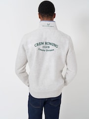 Crew Clothing Company White Embroidered Graphic Half Zip Sweatshirt - Image 2 of 5