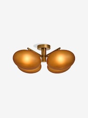 MADE.COMS Amber/Brass Caleb 4 Flush Light - Image 1 of 1