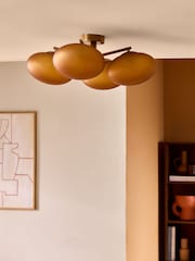 MADE.COMS Amber/Brass Caleb 4 Flush Light - Image 2 of 4