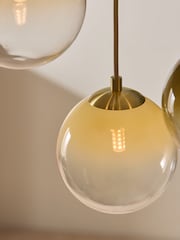 MADE.COM Brass/Green Ombre Globe 5 Light Ceiling - Image 3 of 5