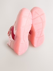 Pink Heart Light Up Touch Fastening Elastic Lace Trainers - Image 4 of 6