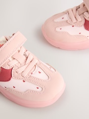 Pink Heart Light Up Touch Fastening Elastic Lace Trainers - Image 5 of 6