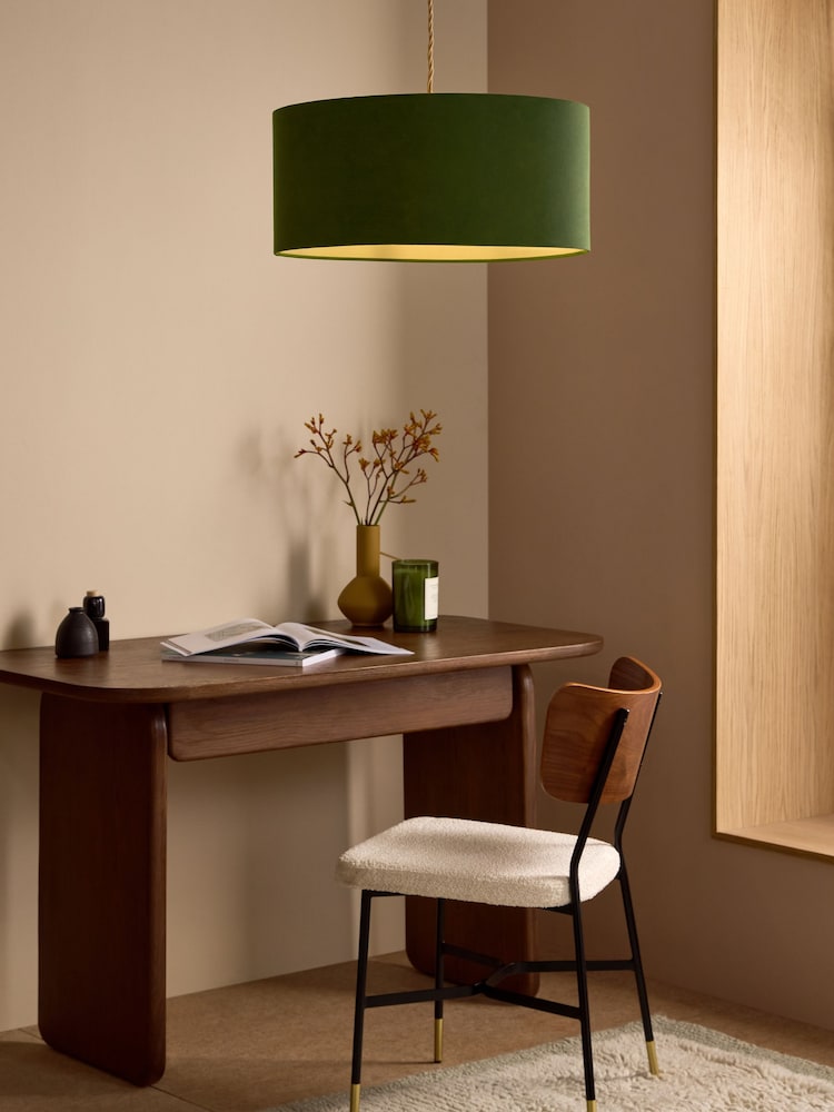 MADE.COM Green Oro Pendant Drum Lamp Shade - Image 1 of 4
