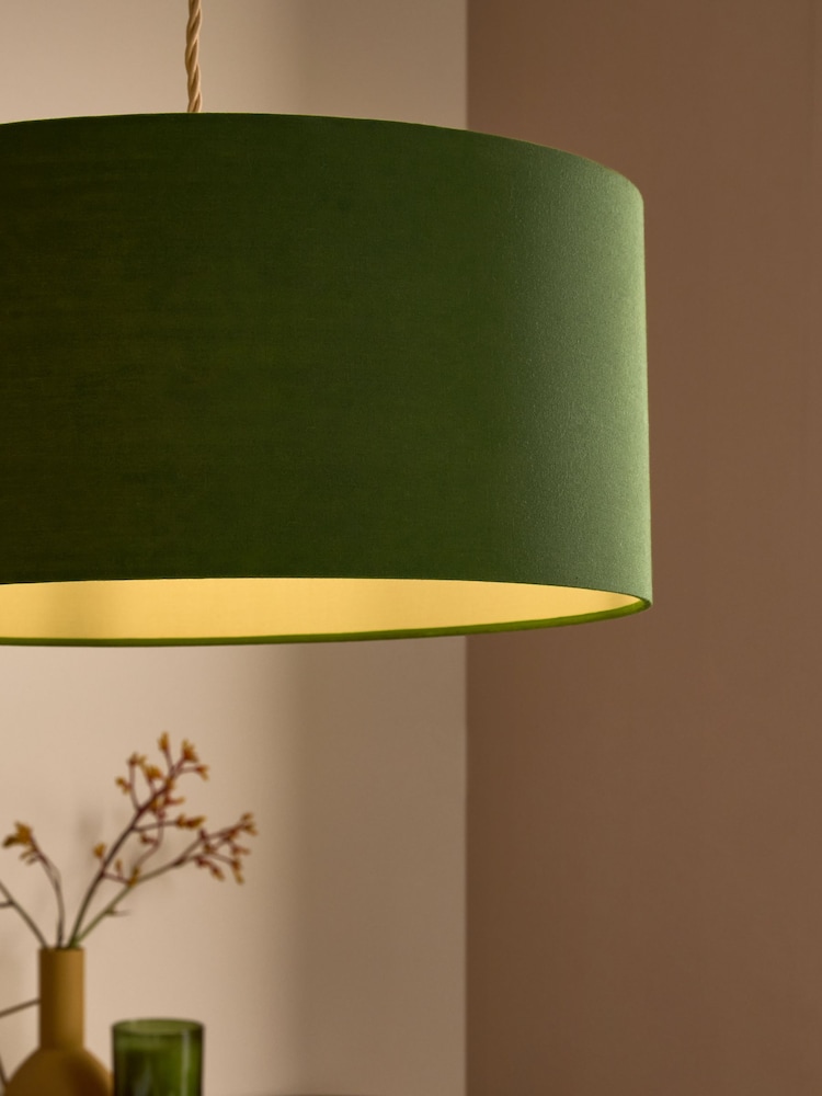 MADE.COM Green Oro Pendant Drum Lamp Shade - Image 2 of 4