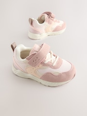 Pink Standard Fit (F) Elastic Lace Touch Fasten Trainers - Image 1 of 6