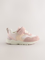 Pink Standard Fit (F) Elastic Lace Touch Fasten Trainers - Image 2 of 6