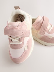 Pink Standard Fit (F) Elastic Lace Touch Fasten Trainers - Image 6 of 6