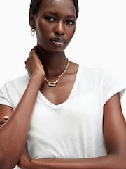 AllSaints White 100% Organic Cotton Anna V T-Shirt - Image 2 of 7