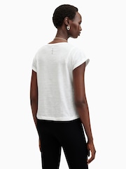 AllSaints White 100% Organic Cotton Anna V T-Shirt - Image 6 of 7