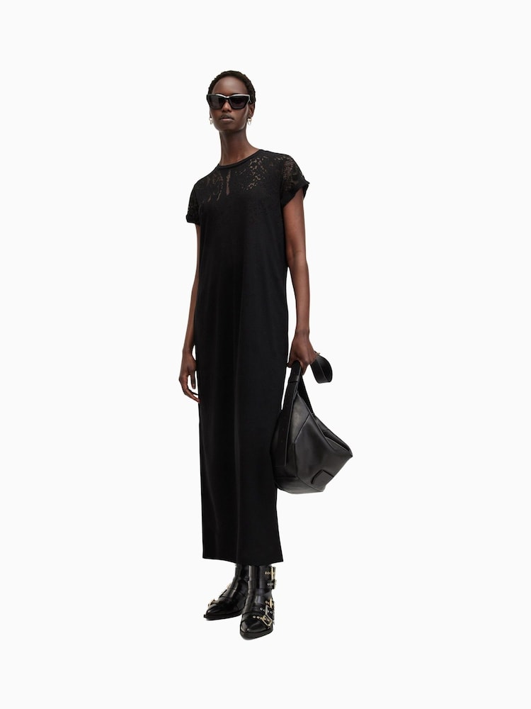 AllSaints Black Anna Snk Maxi Dress - Image 1 of 8