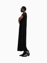 AllSaints Black Anna Snk Maxi Dress - Image 3 of 8