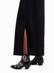 AllSaints Black Anna Snk Maxi Dress - Image 4 of 8