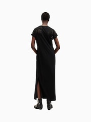 AllSaints Black Anna Snk Maxi Dress - Image 7 of 8