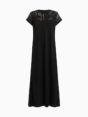AllSaints Black Anna Snk Maxi Dress - Image 8 of 8
