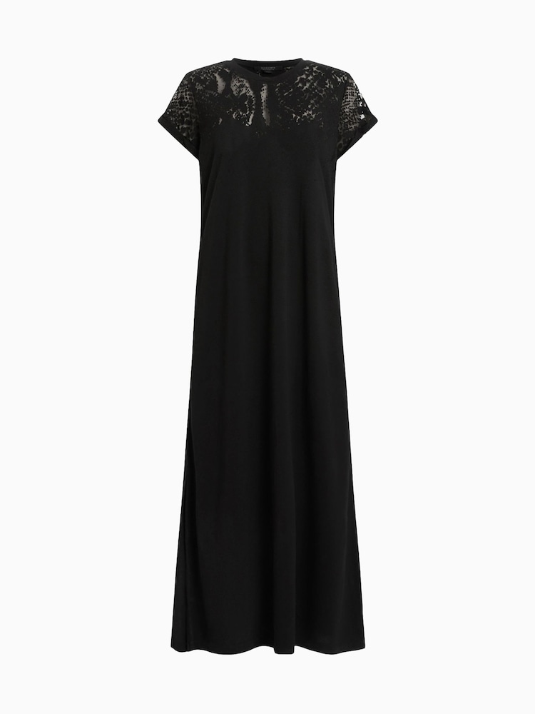 AllSaints Black Anna Snk Maxi Dress - Image 8 of 8