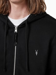AllSaints Black Raven Zip Hoodie - Image 2 of 7