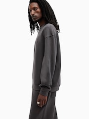 AllSaints Black 100% Organic Cotton Haven Crew Jumper - Image 4 of 6