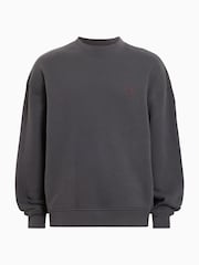 AllSaints Black 100% Organic Cotton Haven Crew Jumper - Image 6 of 6