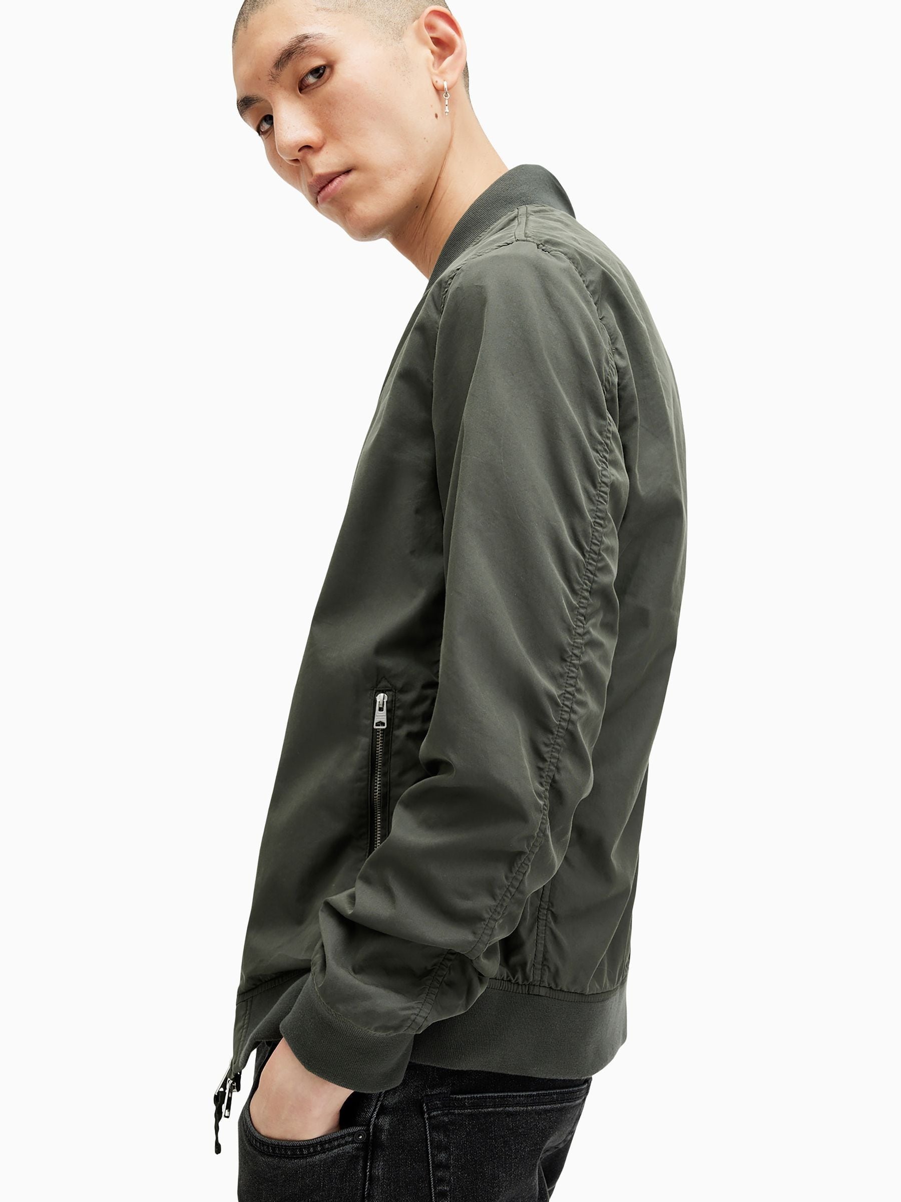 Buy AllSaints Green Bassett Bomber Jacket from Next USA