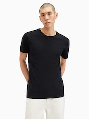 AllSaints Black 100% Cotton Figure Shortsleeve Crew T-Shirt - Image 4 of 8