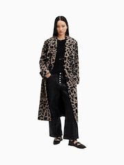 AllSaints Brown Mabel Leppo Coat - Image 1 of 6