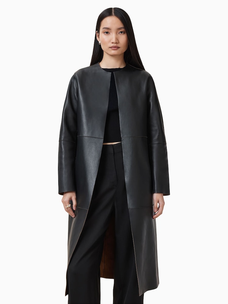 AllSaints Black Selby Suede Mac - Image 2 of 9