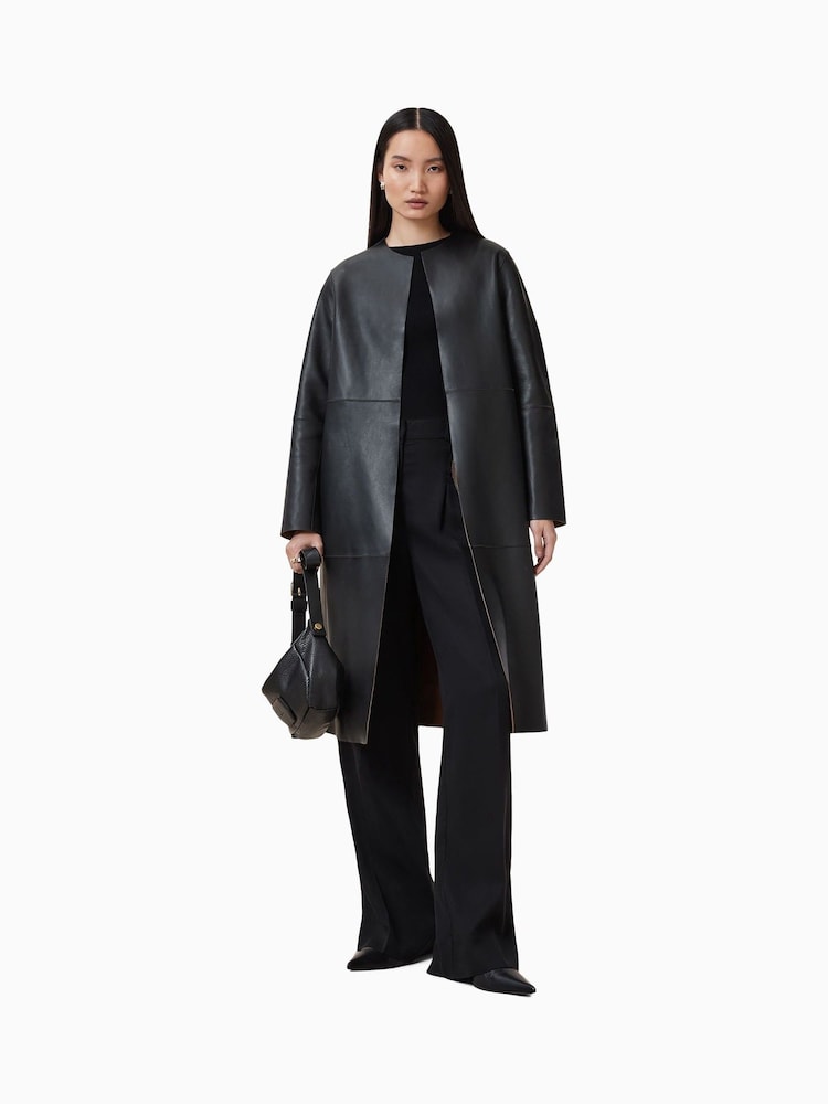 AllSaints Black Selby Suede Mac - Image 4 of 9