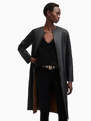 AllSaints Black Selby Suede Mac - Image 5 of 9