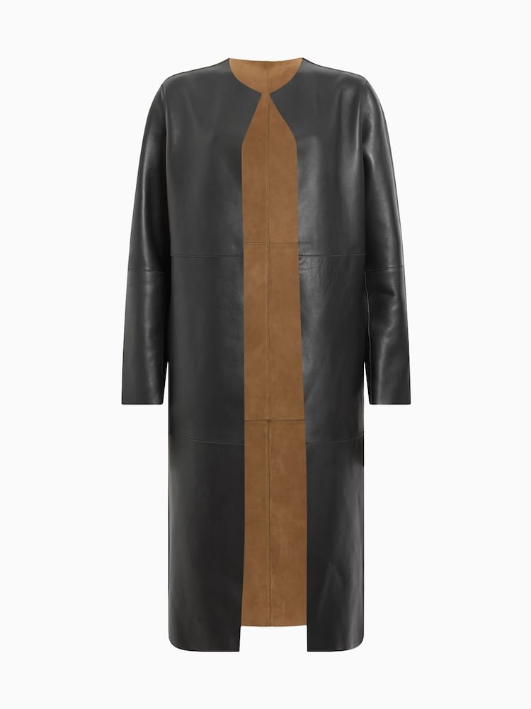 AllSaints Black Selby Suede Mac - Image 9 of 9