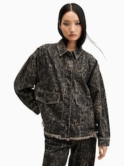 AllSaints Brown Hettie Denim Shacket - Image 1 of 7