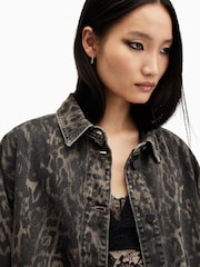 AllSaints Brown Hettie Denim Shacket - Image 2 of 7