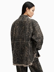 AllSaints Brown Hettie Denim Shacket - Image 6 of 7