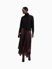 AllSaints Red Phia Metallic Skirt - Image 1 of 7