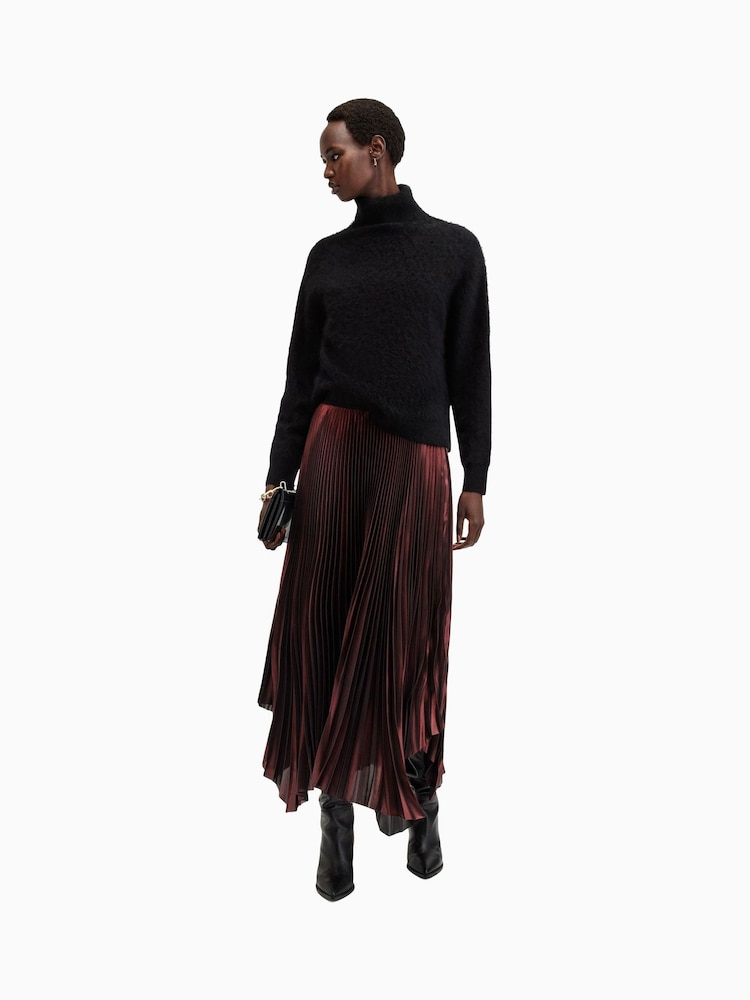 AllSaints Red Phia Metallic Skirt - Image 1 of 7