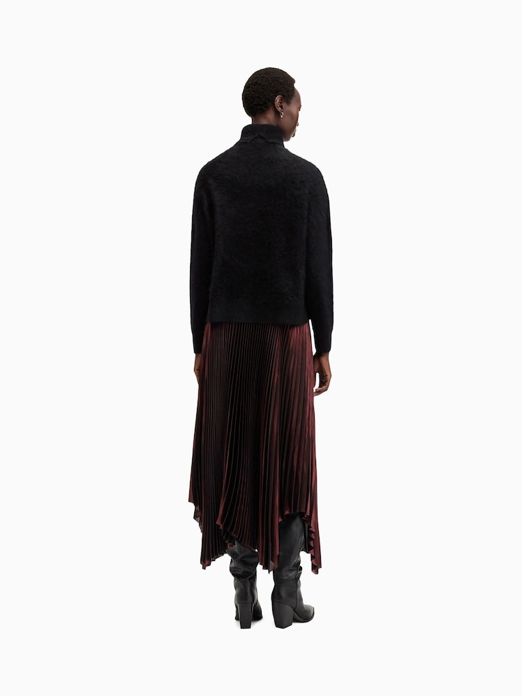 AllSaints Red Phia Metallic Skirt - Image 2 of 7