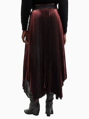 AllSaints Red Phia Metallic Skirt - Image 3 of 7