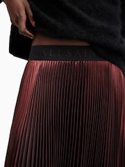 AllSaints Red Phia Metallic Skirt - Image 5 of 7