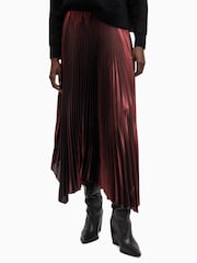 AllSaints Red Phia Metallic Skirt - Image 6 of 7