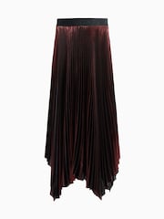AllSaints Red Phia Metallic Skirt - Image 7 of 7