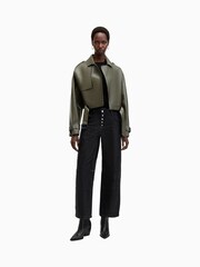AllSaints Green Ophelia Bonded Jacket - Image 3 of 10