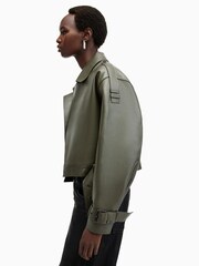 AllSaints Green Ophelia Bonded Jacket - Image 8 of 10