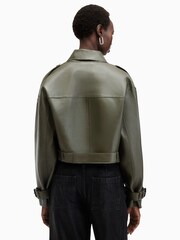 AllSaints Green Ophelia Bonded Jacket - Image 9 of 10