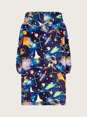 Monsoon Blue Fleece Space Print Blanket Hoodie - Image 1 of 2